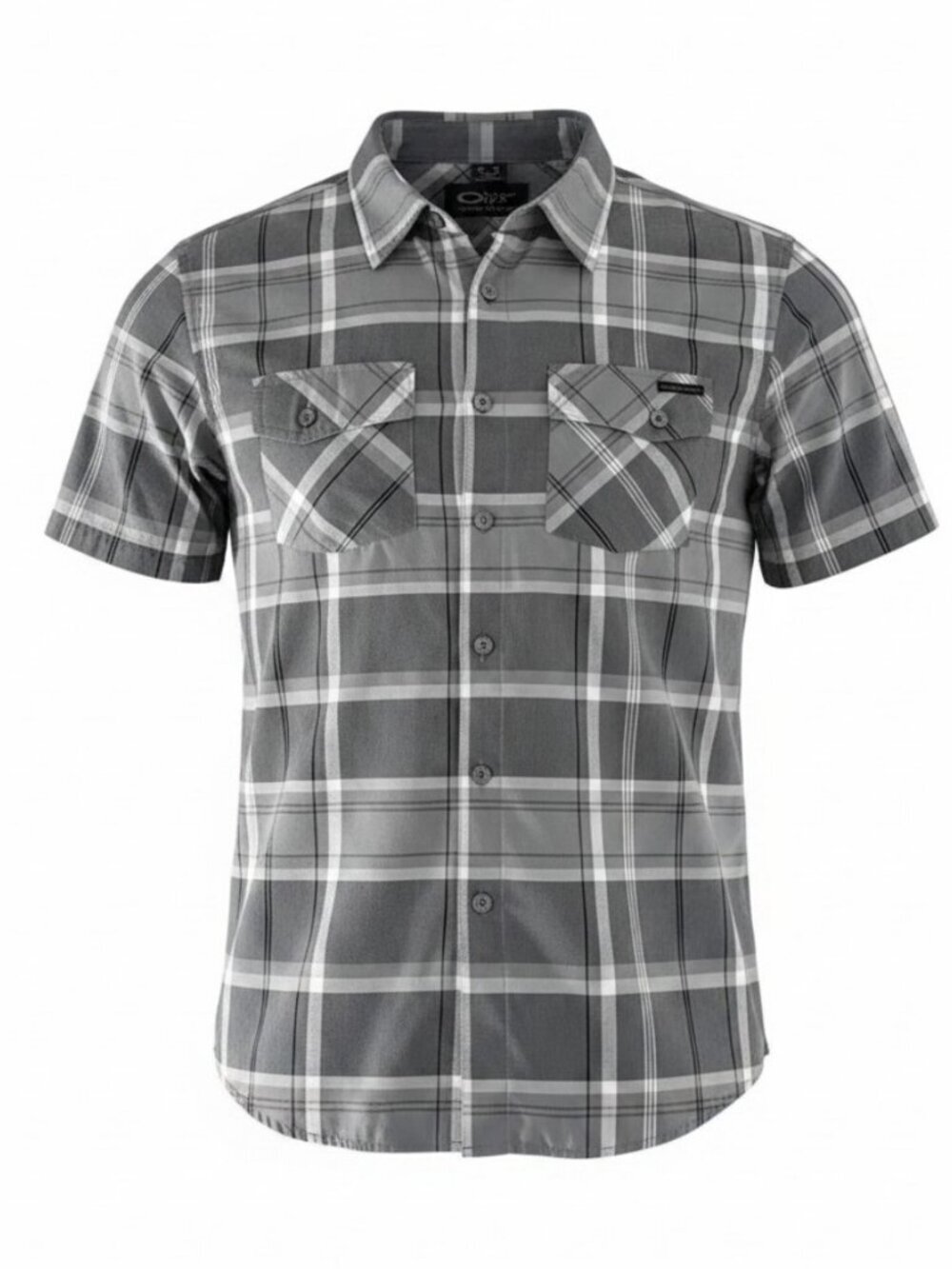 OAKLEY Gray Plaid Short Sleeve Button-Up Shirt Casual Outdoor size m